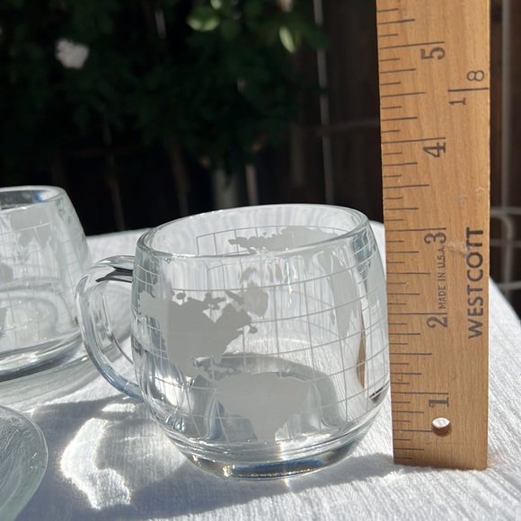 Vintage Globe Mug Set of 4 / Glass Coffee Cups / Nestle.💓 - Picture 5 of 17